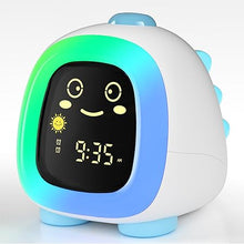 Load image into Gallery viewer, Alarm Clock for Kids, Kids Night Light with 3 Brightness 10 Color Mode Night Light Dual alarm Snooze Mode Sleep Training Adjustable Volume Memory Battery Sleep Timer, Kids gifts for Boys and Girls