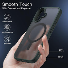 Load image into Gallery viewer, JETech Magnetic Case for iPhone 16 6.1-Inch Compatible with MagSafe, Translucent Matte Back Slim Shockproof Phone Cover (Dark Green)