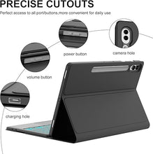 Load image into Gallery viewer, KVAGO Keyboard Case for Samsung Galaxy Tab S9 FE+ / S9+ 12.4 inch, Multi-Touch Trackpad, 7 Colors Backlit Keyboard, Auto Sleep/Wake Slim Folio Keyboard Case with S Pen Holder Galaxy Tab S9+ 2023 Black