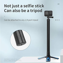 Load image into Gallery viewer, TELESIN Long Selfie Stick Pole Invisible- 3M/118 Inch Carbon Fiber Waterproof Underwater Monopod for GoPro Max Hero 13 12 11 10 9 8 7 6 5 Insta360 X3 X4 Ace Pro Go3 DJI Action 3 4 5 Osmo Pocket
