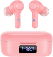 Load image into Gallery viewer, MOZOTER Bluetooth 5.3 Wireless Earbuds,Deep Bass Loud Sound Clear Call Noise Cancelling with 4 Microphones in-Ear Headphones with Wireless Charging Case Compatible for iPhone Android,Work -Pink01