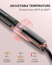 Load image into Gallery viewer, Hair Straightener, 1 Inch Flat Iron Hair Straightener and Curler 2 in 1, Professional Ceramic Ionic Dual Voltage Flat Iron with Anti-Iron Silicone for Less Frizz, Shinier & Smoother Hair