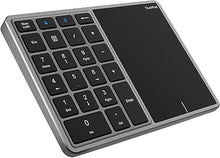 Load image into Gallery viewer, Sanpyl Numeric Keypad, 2 in 1 22 Keys 2.4G Touchpad Bluetooth 4.2 Number Pad, Type C Charging 500mAh Financial Accounting Keyboard, for Laptop, PC, Desktop(Iron Gray)