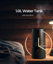 Load image into Gallery viewer, Humidifiers for Bedroom, raydrop Cool Mist Humidifiers for Babies, 1.0L Quiet Ultrasonic Humidifier, Space-Saving, Filterless, Auto Shut Off - (0.26 Gallon, US 110V)