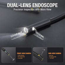Load image into Gallery viewer, Dual Lens Endoscope Camera with Light, Teslong USB-C Borescope Inspection Camera with 8+1 LED Lights, Flexible Waterproof Fiber Optic Camera Snake Scope Compatible with iPhone 15, Android Phone(10FT)