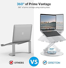 Load image into Gallery viewer, Adjustable Laptop Stand with 360 Rotating Base, OMOTON Ergonomic Laptop Riser for Collaborative Work, Dual Rotary Shaft Fully Foldable for Easy Storage, Fits MacBook / All Laptops up to 16 inches
