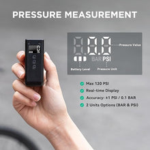 Load image into Gallery viewer, CYCPLUS Tiny Bike Pump with Gauge, Max 120 PSI Electric Bicycle Pump, Auto Stop, with Presta and Schrader Valve for E-Bike, Mountain Bike, City Bike and Road Bike AS2 PRO(2025 Updated Version)