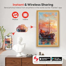 Load image into Gallery viewer, 64GB 15.6" Frameo Digital Picture Frame WiFi, Large Electronic Photo Frames Golden 1920 x 1080 IPS FHD Touch Screen, Send Photos from Your Phone from Anywhere, Best Gifts for Family and Friends_1782