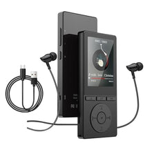 Load image into Gallery viewer, 64GB MP3 Player with Bluetooth 5.3, Music Player with HiFi Sound for Sports Runners, 2.4" Screen MP3 Player Built in HD Speaker Voice Recorder FM Radio E-Book, Expanded Up to 128GB, Earphone Included, Black_1