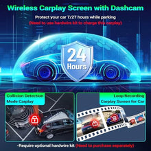 Load image into Gallery viewer, 7" Portable Car Screen with Dual Dash Cam, Wireless CarPlay Android Auto, black_1534