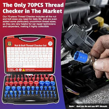 Load image into Gallery viewer, 70 Pcs Thread Checker Nut and Bolt Thread Checker Set with 37 Inch and 33 Metric Box Set Thread Gauge SAE and Metric Sizes Perfect for Tight Spaces Ideal for Bolt and Nut Size Checking_231