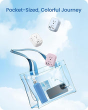 Load image into Gallery viewer, European Travel Plug Adapter, LENCENT International Type-C Foldable Power Plug with 4 Outlets, USB C Charger Adaptor, US to Most of Europe EU Iceland Spain Italy France Germany, Cruise Approved, Blue