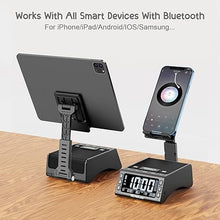 Load image into Gallery viewer, Gifts for Men Women-TechGlow Foldable Cellphone Stand with Bluetooth Speaker Charging Station Birthday Gift Idea for Mom Dad Cool Gadget Tech Gifts