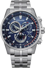 Load image into Gallery viewer, Citizen Men's Eco-Drive Sport Luxury PCAT Chronograph Watch in Stainless Steel, Blue Dial (Model: CB5880-54L)
