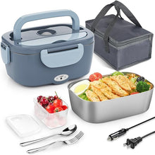 Load image into Gallery viewer, Electric Lunch Box Food Heater - 3 in 1 Portable Leakproof Heated Lunch Box for Car/Home/Adults with 1.5L Removable 304 Stainless Steel Container, 60-80W, 12V/24V/110V (Blue)