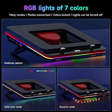 Load image into Gallery viewer, IETS Supercharged Laptop Cooling pad with Continuously Variable Speed turbofan,Seal Foam for Rapid Cooling 13-19inch Gaming Laptop,Air Filtration,RGB and USB Hub,Powerful Laptop Cooler