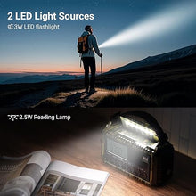 Load image into Gallery viewer, Emergency Radio 12000, Auto Digital Weather Radio Portable AM FM SW NOAA, Battery Operated Rechargeable Solar Hand Crank Radio with Flashlight, Cell Phone Charger, SOS, Type C Adapter