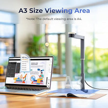 Load image into Gallery viewer, CZUR Fancy S Pro USB Document Camera for Teacher, 12MP 4K Webcam with Microphone and LED Light, Up to 60fps, Auto Focus, for Remote Teaching, Web Conference, for Mac and Windows, Black