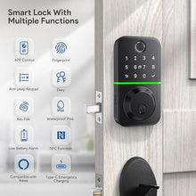 Load image into Gallery viewer, Smart Door Lock Deadbolt with Keypad: Keyless Entry Door Lock - Fingerprint Lock for Front Door - Electronic Lock with Bluetooth and APP Control - Waterproof IP66 for Outdoor