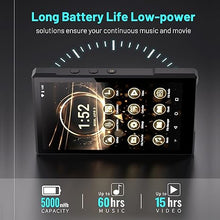 Load image into Gallery viewer, MP3 Player with Bluetooth and WiFi, Freely App Download, Pre-Installed Spotify, Audible, 5.0'' HD IPS Display, Octa-core, 5000mAh Battery, MP4 Android Music Player Up to 1TB