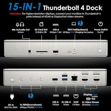 Load image into Gallery viewer, WAVLINK Thunderbolt 4 Dock with 100W Charging, Displaylink Docking Station Quad 4K@60Hz Monitors,3 Thunderbolt 4 Ports, 2.5G Ethernet, USB C Docking Station for Mac and PC,Displaylink Driver Required