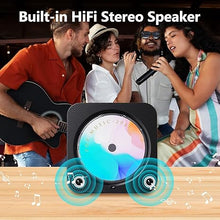 Load image into Gallery viewer, CD Player Portable with Bluetooth 5.1Desktop CD Player with HiFi Sound Speakers,Remote Control,Dust Cover,LED Display,Boombox FM Radio,USB/AUX for Home (Black)