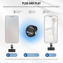 Load image into Gallery viewer, NEEWER Wireless Lavalier Microphone for iPhone Noise Cancelling Mini Lapel Mic Set with USB C/OTG/Charging Case 24H Battery Video Vlog Compatible with iPhone 16 15 Android Phone PC Laptop, KM18