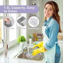 Load image into Gallery viewer, Vabaso Electric Lunch Box Food Heater, Electric Heating Lunch Boxes Lunch for Adults/Men/Car/Truck/Work, 80W 1.5L Removable 304 Stainless Steel Container, 110V/12V/24V, with Fork & Spoon