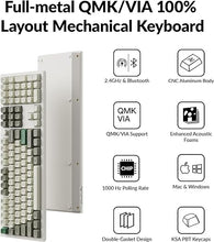 Load image into Gallery viewer, Keychron Q6 Max QMK/VIA Bluetooth Wireless /2.4 GHz/USB-C Wired Custom Mechanical Keyboard, Full Size Programmable Knob RGB Backlit Hot-Swappable Gateron Red Switch for Mac Windows Linux - White
