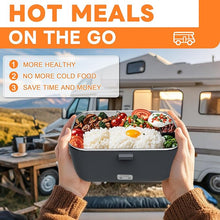 Load image into Gallery viewer, DUPASU Electric Lunch Box Food Warmer: 100W Heated Lunch Box for Adults, 1.8L Portable Fast Heating Lunchbox Food Heater for Car, Truck, Work, Travel, Lonchera Elctrica Porttil 12/24V/110-230V