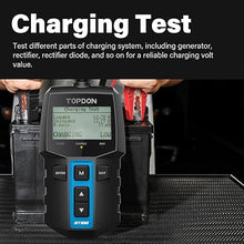 Load image into Gallery viewer, TOPDON BT100 Car Battery Tester 12V Load Tester, 100-2000 CCA Automotive Alternator Tester Digital Auto Battery Analyzer Charging Cranking System Tester for Car Truck Motorcycle ATV SUV Boat Yacht