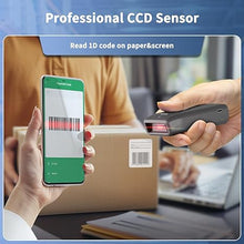 Load image into Gallery viewer, NetumScan Mini 1D Bluetooth Barcode Scanner, 3-in-1 Automatic CCD Wireless Barcode Reader for Inventory, Small Bar Code Scanner for POS, Computer, Tablet, iPhone, iPad, iOS, Android