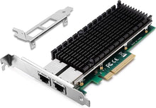 Load image into Gallery viewer, 10G Network Card with Intel X540 Chip, 10GB PCI-E NIC Compare to Intel X540-T2, Dual RJ45 Port PCI Express X8 Ethernet Adapter Support Windows/Windows Server/Linux/Freebsd/VMware ESXi