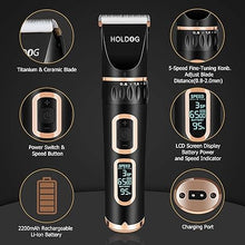 Load image into Gallery viewer, Dog Clippers Professional Heavy Duty Grooming Clipper 3-Speed Low Noise High Power Rechargeable Cordless Pet Tools for Small & Large Dogs Cats Pets with Thick Coats