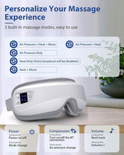 Load image into Gallery viewer, Eye Massager with Heat & Bluetooth Music, Christmas Birthday Gifts for Women Men, Heated Eye Mask for Migraines Relief, Reduce Eye Strain, Headache Relief and Improve Sleep, Eye Care Gift Relax Eye