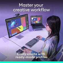 Load image into Gallery viewer, Logitech MX Creative Console - 9 Customizable LCD Keys, Control Dial for Graphic Design, Video Editing, Control Adobe, Zoom, Spotify and More - Graphite, with 3-Month Adobe Creative Cloud Membership