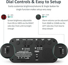 Load image into Gallery viewer, Digital Dual Alarm Clock for Bedroom, Easy to Set, 0-100% Dimmer, USB Charger, 5 Sounds Adjustable Volume, Weekday/Weekend Mode, Snooze, 12/24Hr, Battery Backup, Compact Clock for Bedside(Red)