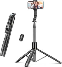 Load image into Gallery viewer, 62" Aluminum Alloy Selfie Stick Phone Tripod with Wireless Remote Compatible with iPhone 15 14 13 12 11 pro Xs Max Xr X, Android Samsung Smartphone Expandable for Travel Selfies Video Recording Vlog