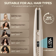 Load image into Gallery viewer, MiroPure Flat Iron Hair Straightener, Hair Straightener and Curler 2-in-1, 360° Airflow Styler with Cool Air for Curls, Titanium Ceramic Ionic, Hair Care Aroma,Auto Off, Dual Voltage for Travel