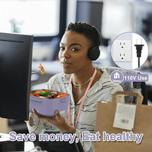 Load image into Gallery viewer, Purple Electric Lunch Box Food Heater, 60W-80W Heated Lunch Box for Woman, 12V 24V 110V Portable Food Warmer Lunchbox for Car Truck Work with Removable 304 SS Container, Christmas Gift