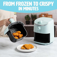 Load image into Gallery viewer, Tasty Personal Air Fryer, Healthier Meals in Minutes, Adjustable Temp Control up to 400°F, Easy-to-Use Design, Nonstick Basket and Tray Made without PFAS, PFOA, PFOS & PTFE, 900 Watts, 2-Quart, Aqua