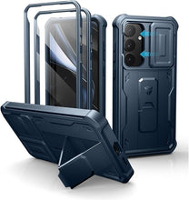 Load image into Gallery viewer, Dexnor for Samsung Galaxy S25 Plus Case with Built-in Slide Camera Cover & Screen Protector & Kickstand,Heavy-Duty Shockproof Rugged Case Full-Body Bumper Cover for Galaxy S25 Plus(2025),Navy Blue