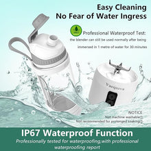 Load image into Gallery viewer, Portable Blender, Portable Personal Blender Smoothies 24oz 300W Travel Blender USB-C Rechargeable Blender Portable Blender Shakes Frozen Drinks BPA-Free Gym/Kitchen(Grey White)