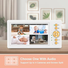 Load image into Gallery viewer, Baby Monitor No WiFi, 5" 720P HD Screen Baby Monitor with Camera and Audio with 30hrs Long Battery Life, Baby Camera Monitor Two-Way Talk, VOX, Infrared Night Vision, Temperature Monitoring