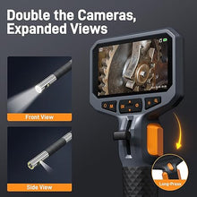 Load image into Gallery viewer, Teslong Articulating Borescope with Dual Lens Endoscope Camera, Two-Way Articulated Industrial Inspection Camera with LED Light, Flexible Mechanic Fiber Optic Snake Scope Cam for Wall Automotive-5FT