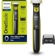 Load image into Gallery viewer, Philips Norelco OneBlade 360 Face, Hybrid Electric Beard Trimmer and Shaver with 5-in-1 Face Stubble Comb, Frustration Free Packaging, QP2724/90