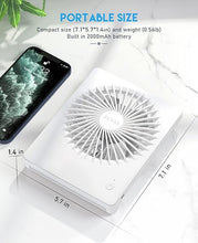 Load image into Gallery viewer, Zuvas Desk Fan Battery Operated Fan Rechargeable 180°Tilt Folding Personal Fan Ultra Quiet Small Portable Fan 3 Speed Adjustable Strong Wind USB Fan For Office Bedroom Home Desktop Camping (White)