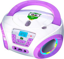 Load image into Gallery viewer, Tunes Kids Boombox CD Player for Children + FM Radio + Includes Batteries + Purple Radio - CD Player Children with Speakers Children and Toddlers - Purple