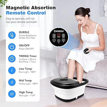 Load image into Gallery viewer, Collapsible Foot Spa Bath with Heat, Remote Control, Temperature Control, Bubbles, Pumice Stone, Red Light, Timer, 16 Massage Roller Pedicure Foot Spa Tub Foot Soaker for Soothe & Relax Tired Feet