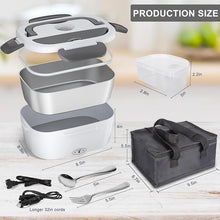 Load image into Gallery viewer, Electric Lunch Box Food Heater - 3 in 1 Portable Leakproof Heated Lunch Box for Car/Home/Adults with 1.5L Removable 304 Stainless Steel Container, 60-80W, 12V/24V/110V (White)